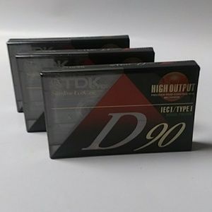 3 TDK high output audio cassette tapes